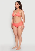 Womens Plus Size Tie Back Halter Bikini Top, Orange, Size 2X