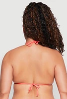 Womens Plus Size Tie Back Halter Bikini Top, Orange, Size 2X