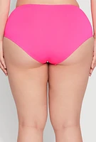 Womens Plus Size High Waisted Bikini Bottoms, Pink, Size 3X