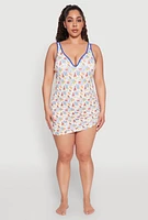 Womens Plus Size Tropical Crab Papaya Print Sarong, Multi, Size 3X