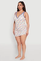 Womens Plus Size Tropical Crab Papaya Print Sarong, Multi, Size 3X