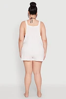 Womens Plus Size Nicole Miller Gauze Knit Romper, White, Size 1X
