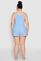 Womens Plus Nicole Miller Gauze Knit Romper,