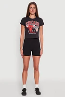 Womens NBA Chicago Bulls Crop Top, Black, Size XL