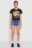 Womens NBA Los Angeles Lakers Cropped Tee, Black,