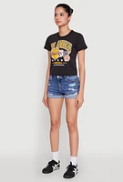 Womens NBA Los Angeles Lakers Cropped Tee, Black,