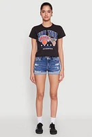 Womens NBA New York Knicks Cropped Tee, Black, Size L