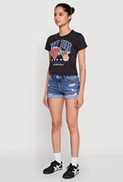 Womens NBA New York Knicks Cropped Tee, Black, Size L