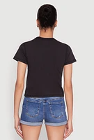 Womens NBA New York Knicks Cropped Tee, Black, Size L