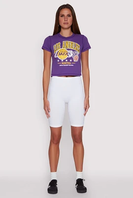 Womens NBA Los Angeles Lakers Crop Top, Purple, Size M