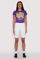 Womens NBA Los Angeles Lakers Crop Top, Purple, Size M