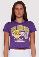 Womens NBA Los Angeles Lakers Crop Top, Purple, Size M