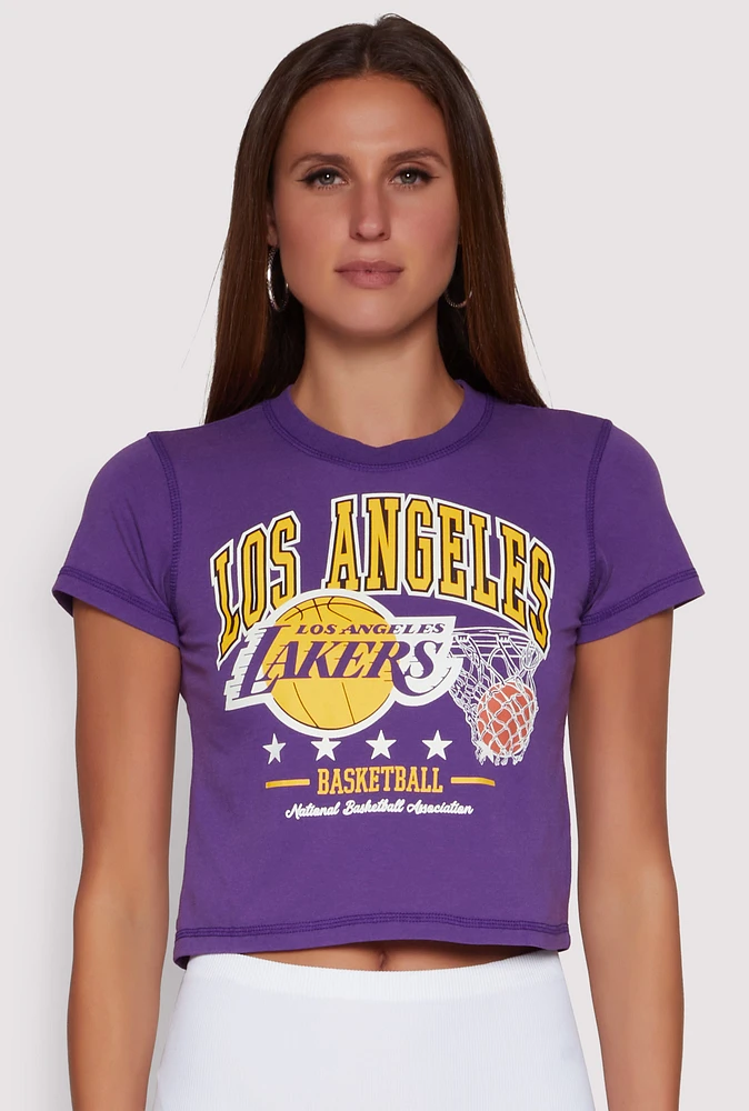 Womens NBA Los Angeles Lakers Crop Top, Purple, Size XL