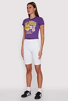 Womens NBA Los Angeles Lakers Crop Top, Purple, Size M