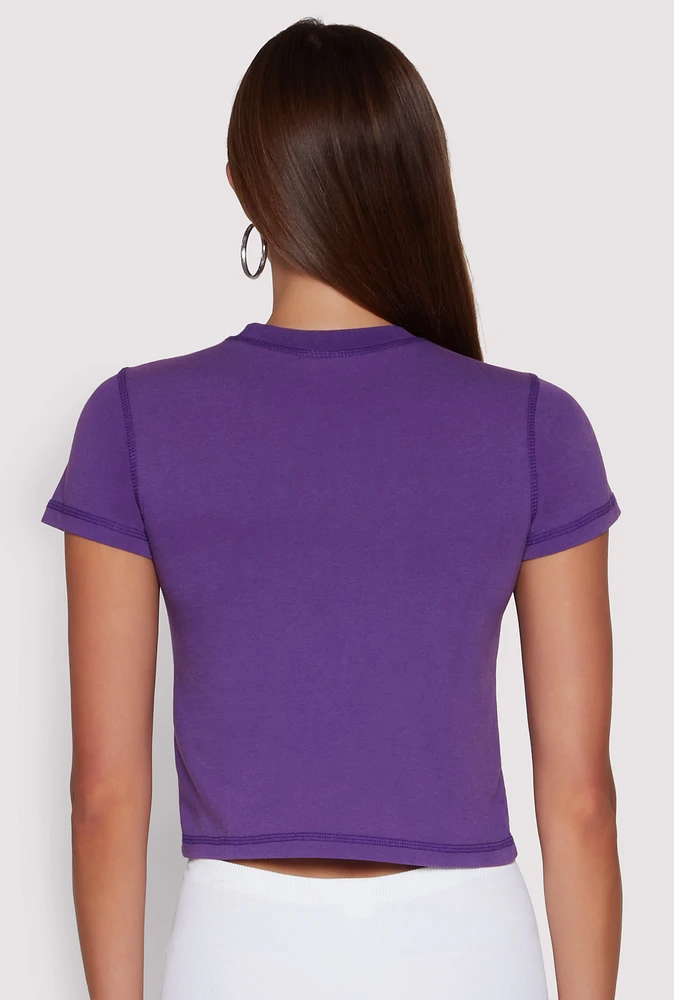 Womens NBA Los Angeles Lakers Crop Top, Purple, Size XL