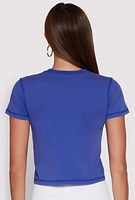 Womens NBA New York Knicks Crop Top, Blue, Size XL