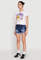 Womens NBA Los Angeles Lakers Crop Tee, White, Size L