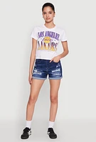 Womens NBA Los Angeles Lakers Cropped Top, White, Size L