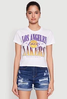Womens NBA Los Angeles Lakers Cropped Top, White, Size L