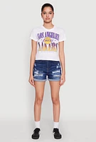 Womens NBA Los Angeles Lakers Cropped Top, White, Size S