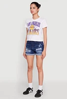 Womens NBA Los Angeles Lakers Cropped Top, White, Size L