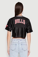 Womens NBA Chicago Bulls Cropped Jersey, Black, Size L