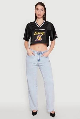 Womens NBA Los Angeles Lakers Crop Jersey, Black, Size XL