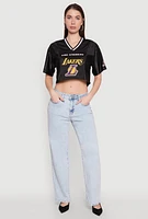 Womens NBA Los Angeles Lakers Crop Jersey, Black,