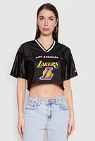 Womens NBA Los Angeles Lakers Crop Jersey, Black,