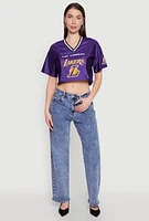 Womens NBA Los Angeles Lakers Cropped Jersey, Purple, Size S