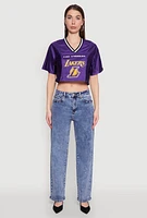 Womens NBA Los Angeles Lakers Cropped Jersey, Purple, Size S