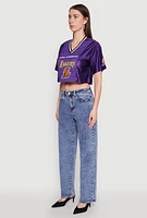 Womens NBA Los Angeles Lakers Cropped Jersey, Purple, Size S