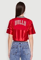 Womens NBA Chicago Bulls Logo Cropped Jersey, Red,