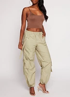 Womens Double Lined Scoop Neck Cropped Cami, Brown, Size M
