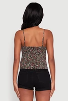 Womens Ambiance Ditsy Floral Cami with Tie Front, Multi,