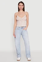 Womens Ambiance Ditsy Floral Cami with Tie Front, Multi,