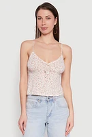 Womens Ambiance Ditsy Floral Cami with Tie Front, Multi,