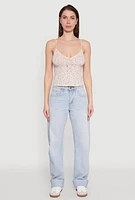 Womens Ambiance Ditsy Floral Cami with Tie Front, Multi,