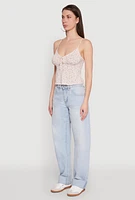 Womens Ambiance Ditsy Floral Cami with Tie Front, Multi,