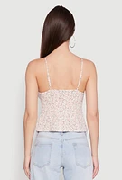 Womens Ambiance Ditsy Floral Cami with Tie Front, Multi,