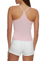 Womens Ribbed Knit Scoop Neck Cami,
