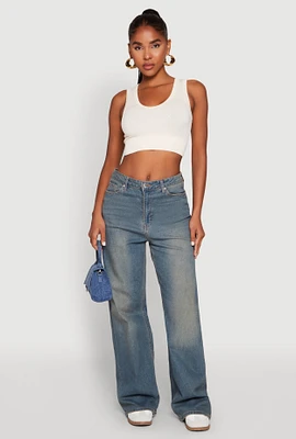Womens Seamless Scoop Neck Cable Knit Crop Top,