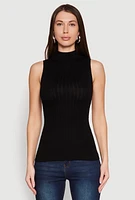 Womens Seamless Mock Neck Tank Top, S