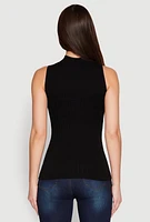 Womens Seamless Mock Neck Tank Top, S