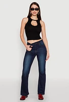 Womens Seamless Cut Out Cropped Tank Top, S