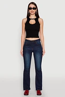 Womens Seamless Cut Out Cropped Tank Top, S