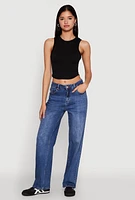 Womens Seamless Crew Neck Cropped Tank Top,