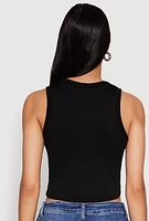 Womens Seamless Crew Neck Cropped Tank Top,