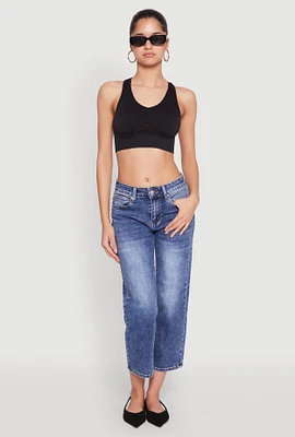 Womens Cut Out Detail Seamless Racerback Sports Bra,