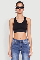 Womens Cut Out Detail Seamless Racerback Sports Bra,